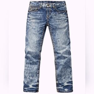 True Religion Geno relaxed slim-fit jeans in an acid wash finish